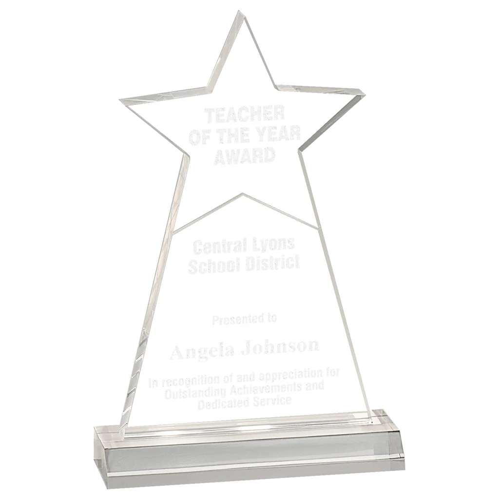 clear acrylic star obelisk