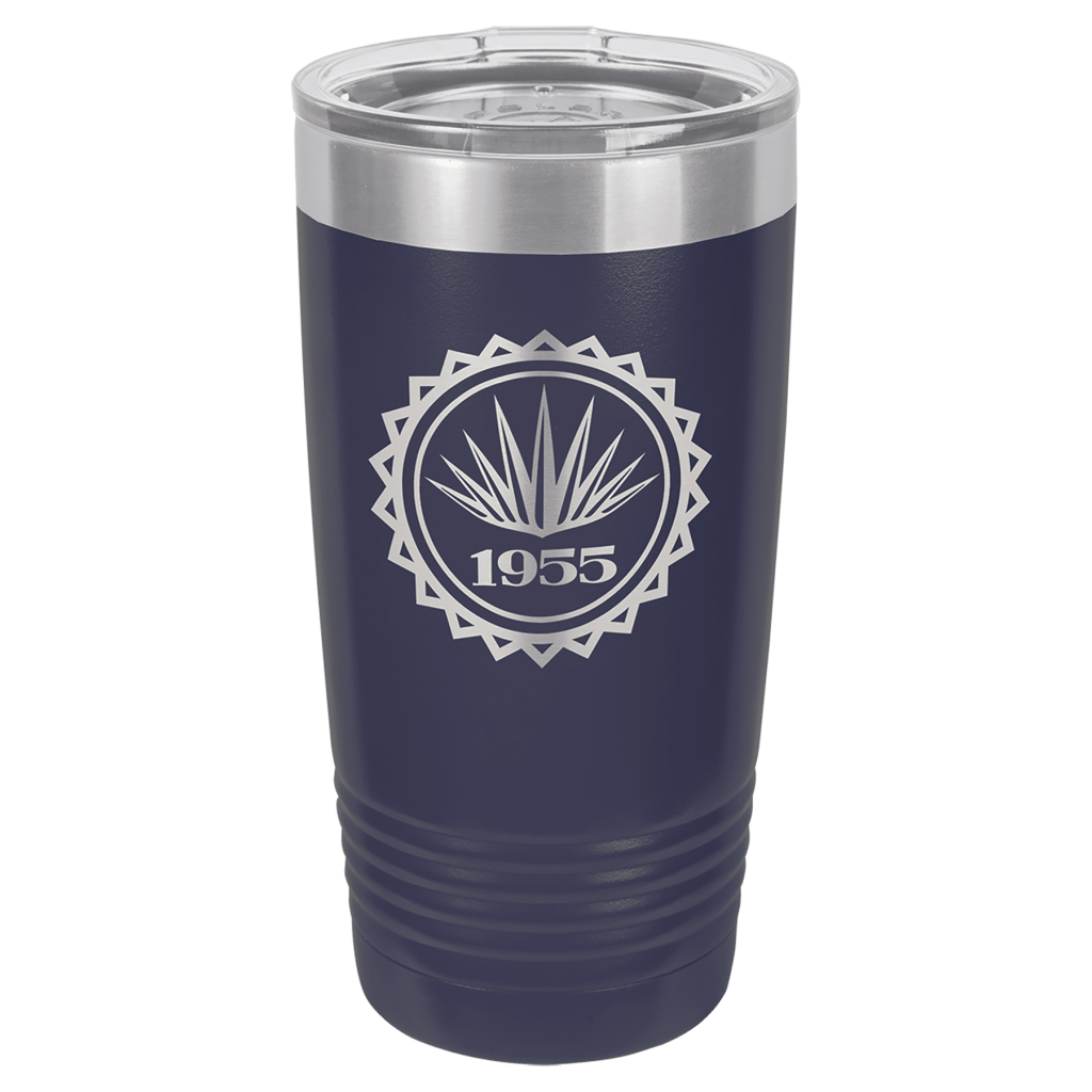 navy blue 20 oz. polar camel ringneck tumbler with standard lid