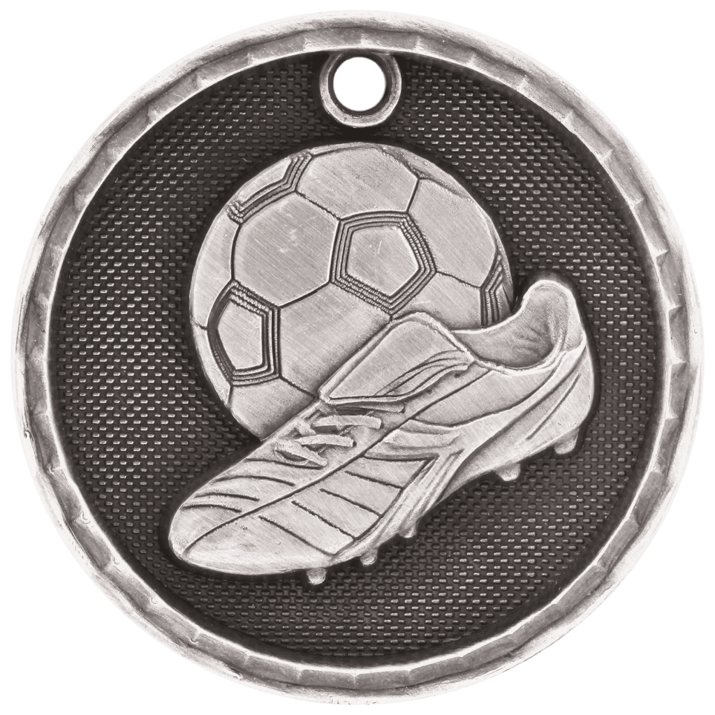 soccer 3d medal silver