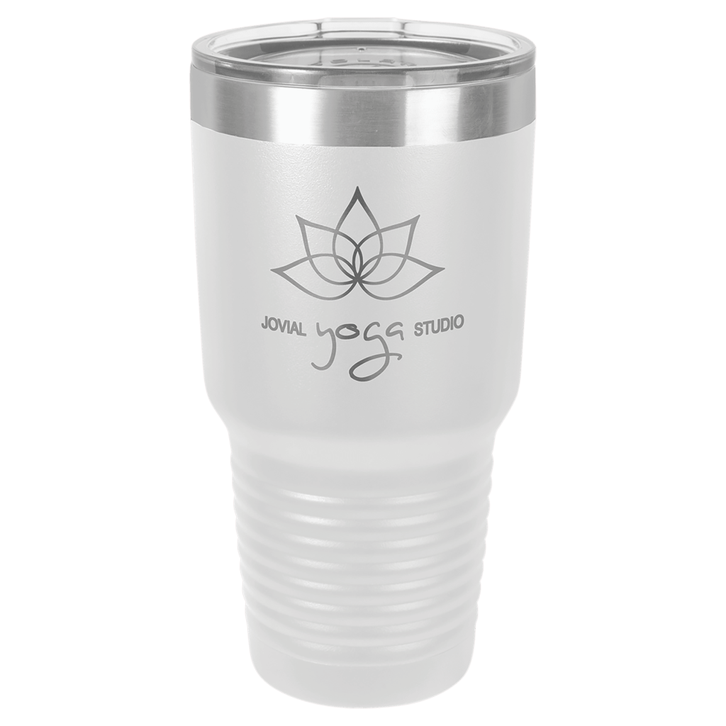 white 30 oz. polar camel ringneck tumbler with standard lid